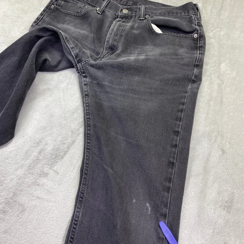 Levis 505 Regular Fit Mens Jeans Faded Black Straight‎ Leg Sz 34 Fits 33